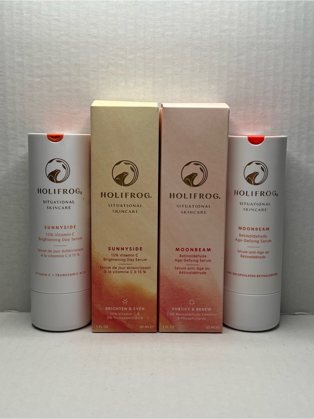 HoliFrog Sunnyside + Moonbeam Serum Set Vitamin C Retinaldehyde 1 fl oz Bundle